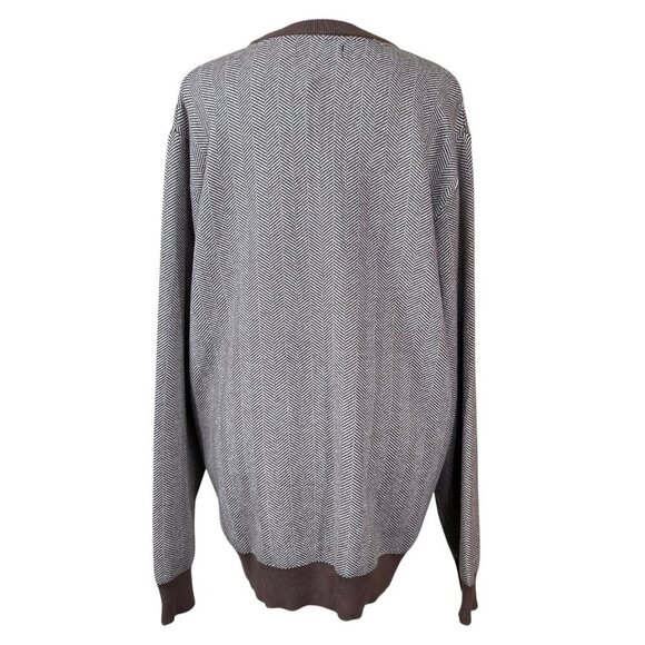 Lachlan British Inspired Brown Tan Crew Neck Long Sleeve Tweed Sweater Size XL - Picture 3 of 8